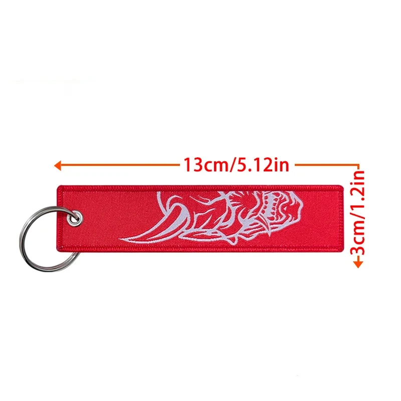 Medical Bag Fake Taxi Both Sides Embroidery Patterns Funny Keychain Motorcycle Red Tag Keychain view 2