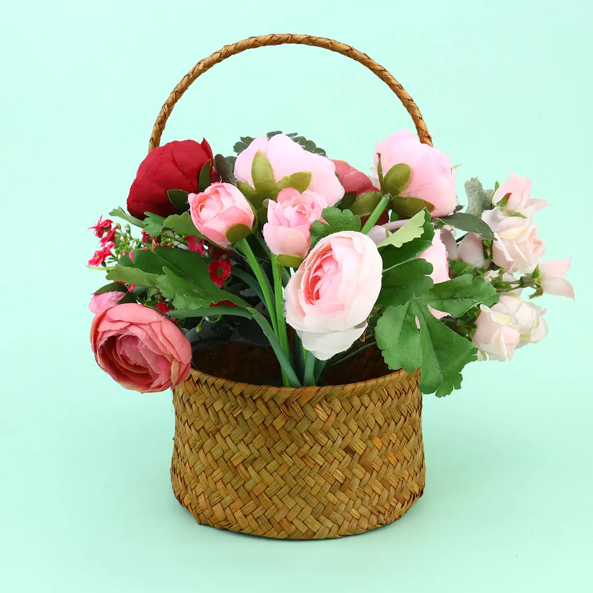 

Seagrass Woven Basket Straw Flower Container Storage Succulent Planter Knitted H Design Safe Durable Home Decoration