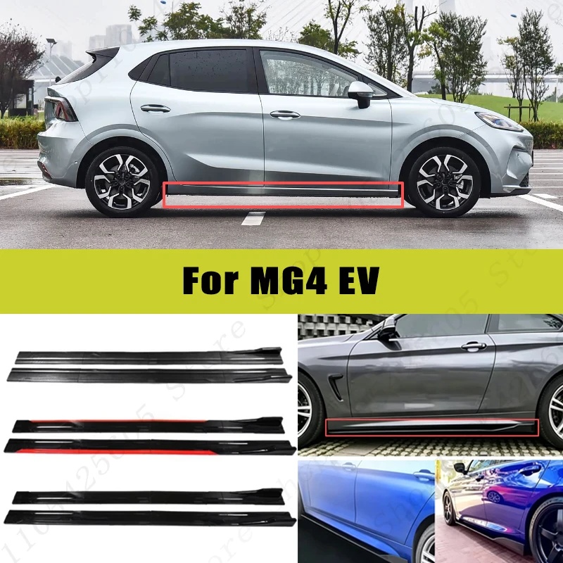 For MG4 EV Racing Sport Side Skirts 2.0/2.2M 86.6" ABS Splitters Extended Lip Body Kit Bumper Modified Parts 8Pcs