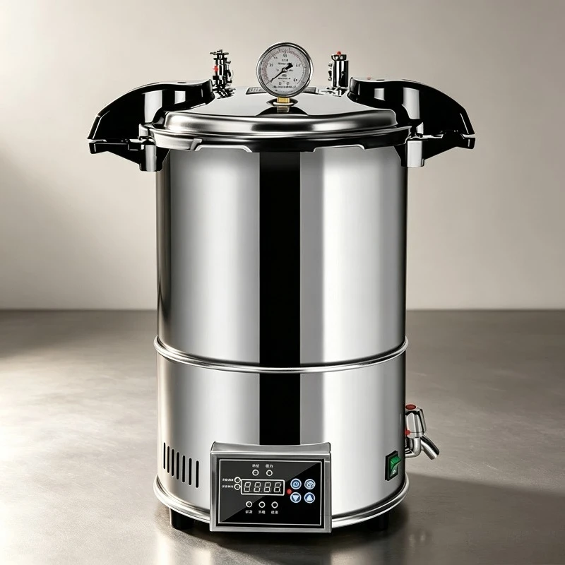 

18L Portable High Pressure Steam Sterilizer Autoclave Stainless Steel Lab Dental Medical Equipment