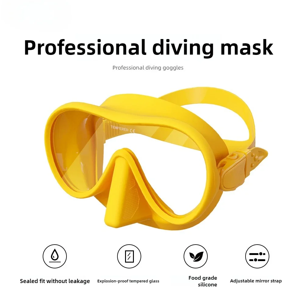 Diving Facial Mirror Anti -fog 180 ° Snorkeling Facial Mirror Deep Water Diving Mask Diving Goggles with Respiratory Tube