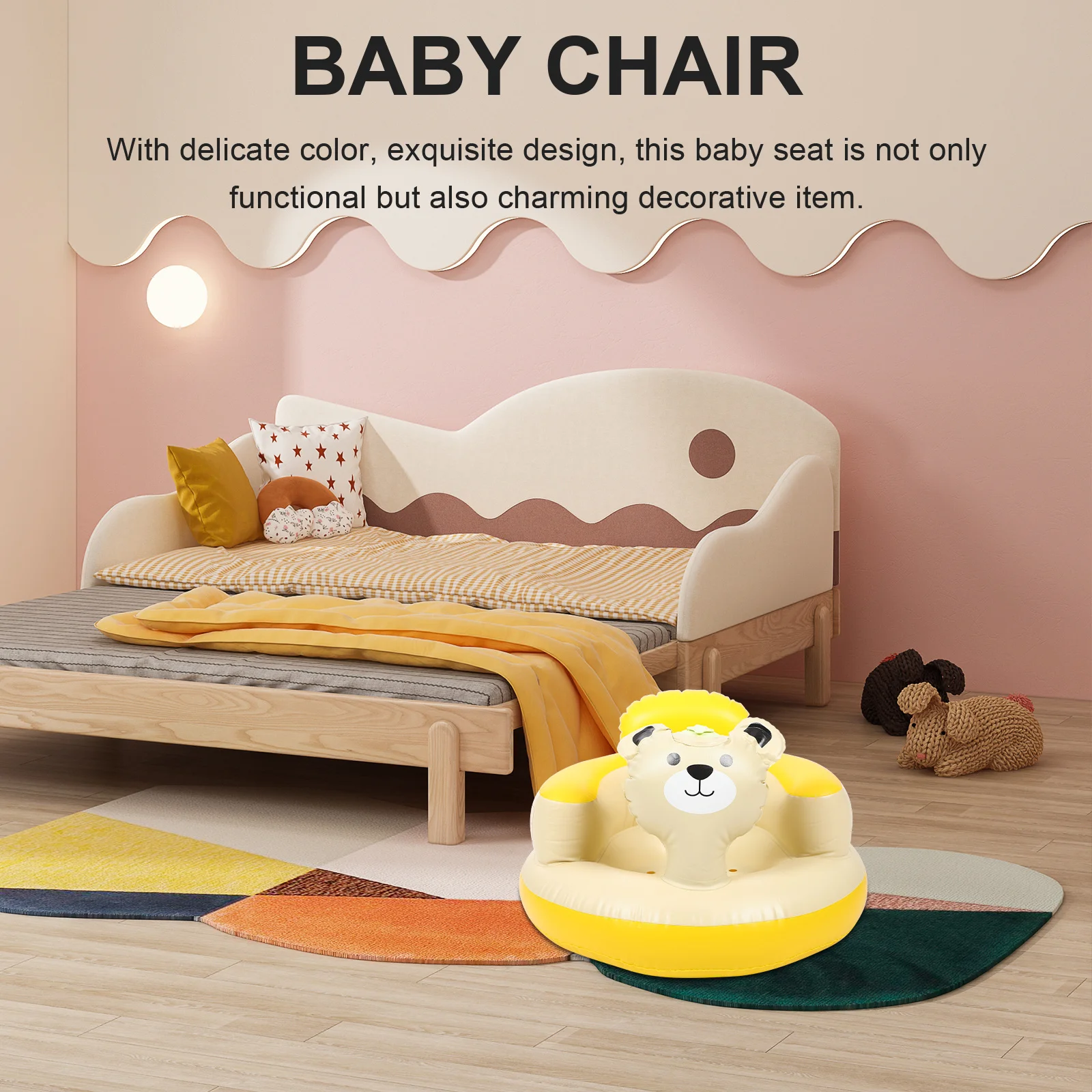 أريكة قابلة للنفخ مقعد الطفل مريح المواد البلاستيكية كرسي طفل صغير حمام دعم الرضع يجلس التعلم التخييم المشي لمسافات طويلة #1