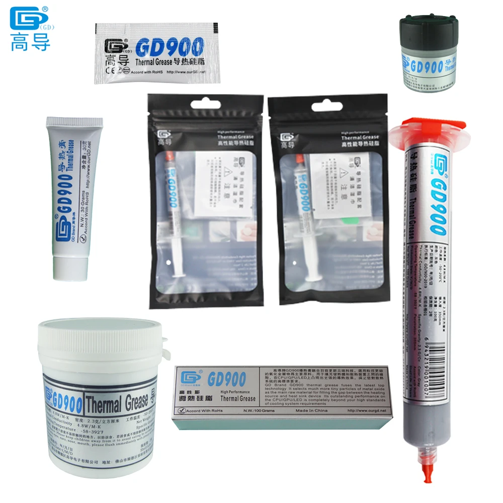 Net Weight 0.5/30/100/150 Grams GD900 Thermal Conductive Grease Paste Plaster Heat Sink Compound for CPU GPU MB CN ST HT