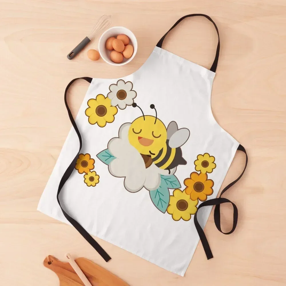 

Happy Bee collects honey Apron restaurant accessories kitchen woman Home Supplies Men gift Apron