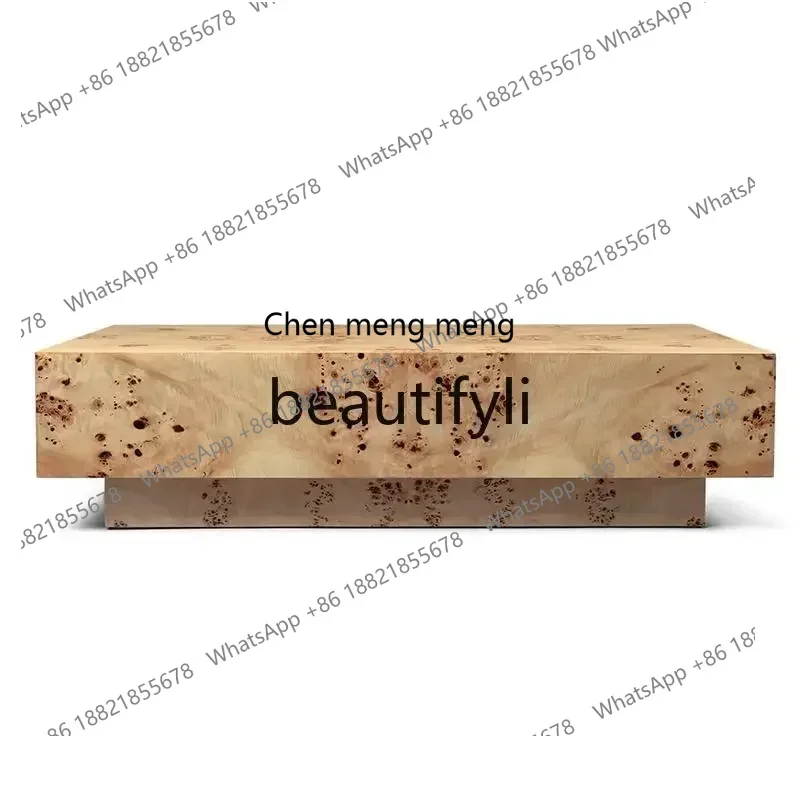 182Q Light luxury designer rectangular solid wood tree tumor coffee table living room high-end coffee table