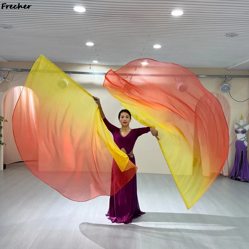 1PCS Modern Dance Props ประสิทธิภาพเต้นรําธงขนาดใหญ่ปีกที่มีสีสัน Sticks Multicolor Scalable แท่งคลาสสิกเต้นรําธง