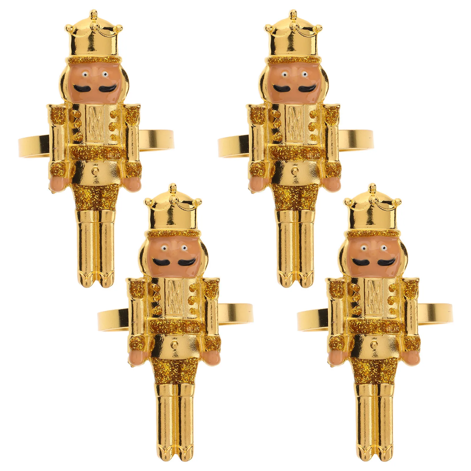 

4Pcs Alloy Nutcracker Napkin Buckles Festive Home Restaurant Decoration Delicate Touch Sturdy Long Lasting Use