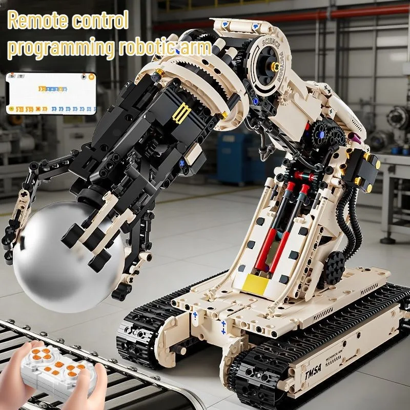 Programming Robot Arm Building Blocks Children Building Block Puzzle Boys Educational DIY Assembly Toys Kids Birthday Gift