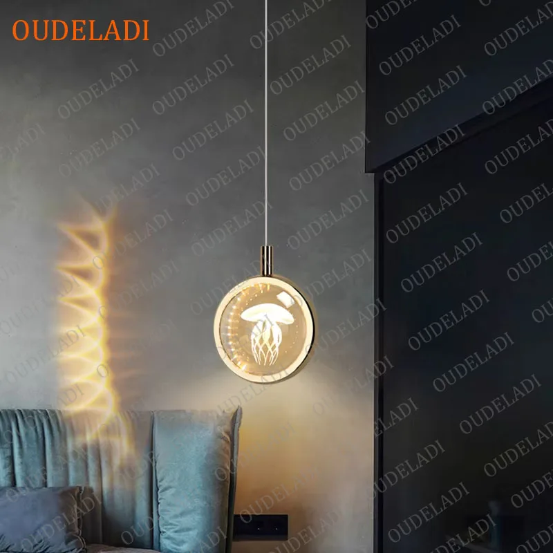 

OUDELADI sika deer crystal Ball pendant lamp Nordic Luxury bedroom bedside hanglamps soft luminaria Restaurant Bar pendant light