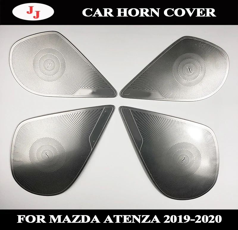 

For MAZDA ATENZA 2019 2020 Car stainless steel auto horn cover car door speaker audio horn acoustics sound trim