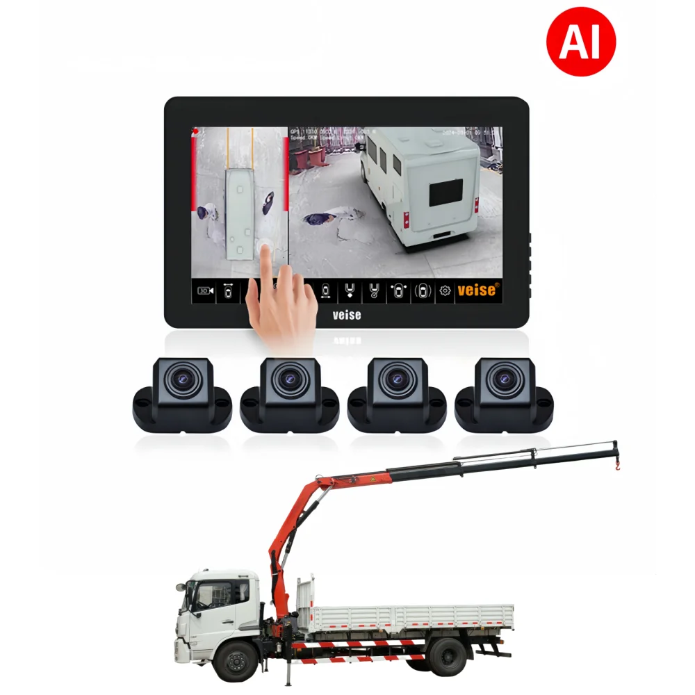 4CH 360 درجة كاميرا Bsd كشف البقع العمياء لشاحنة الزاحف محمل رافعة مع نظام كشف التعب سائق #1