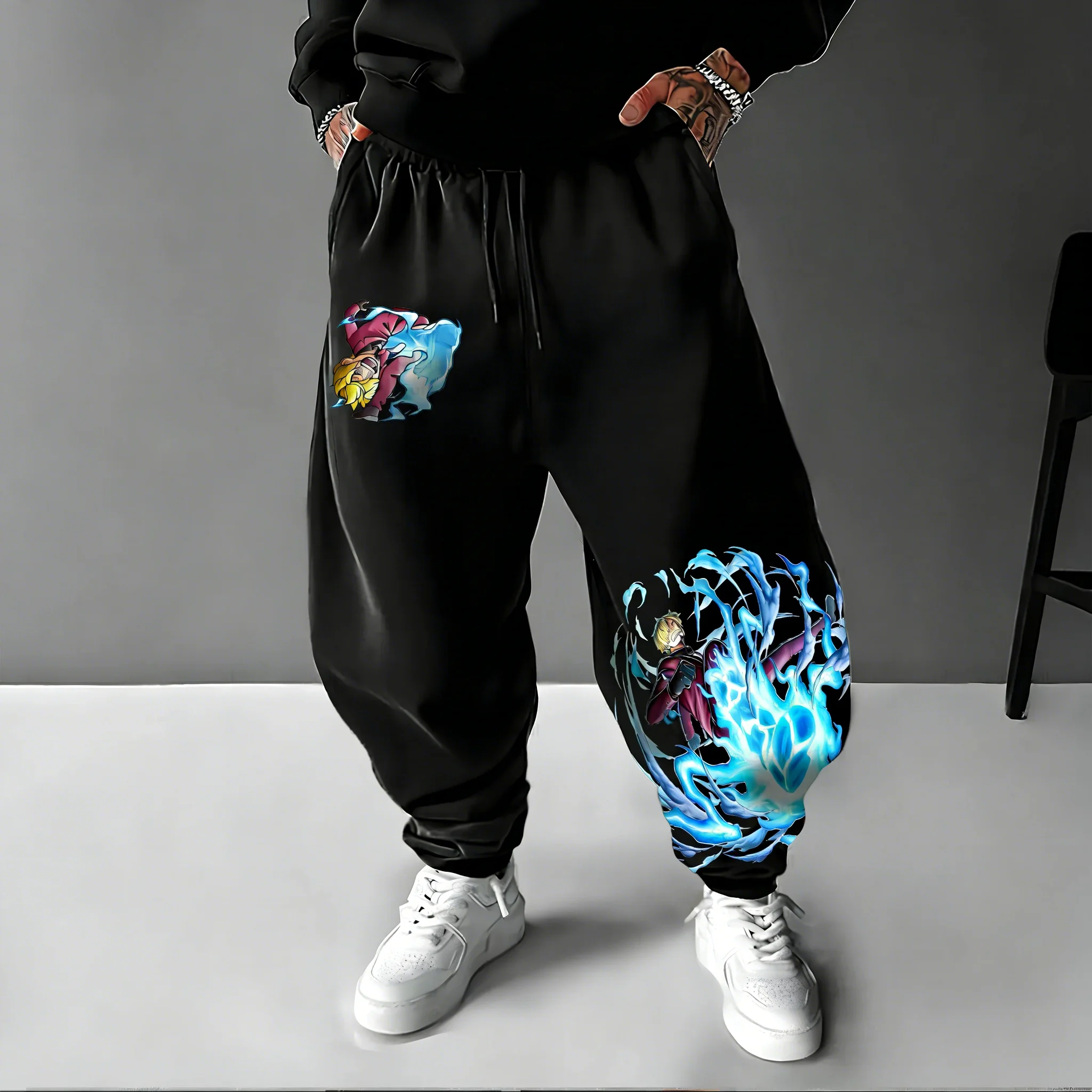 

ONE PIECE Anime Sanji Co branded Cotton Sweatpants 2026 Unisex Spring/Summer New Style Harajuku Large Loose Casual Y2K Pants