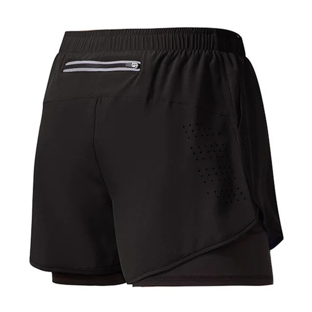 Men's Running Shorts Quick-drying Fitness Black Double Layer Shorts Men New Sport Workout Training Bodybuilding Short Pants image 3