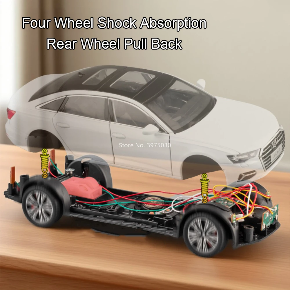 1:24 escala audi a6l brinquedos modelos carros em miniatura liga diecast roda puxar para trás com luz som veículos modelo meninos presentes perfeitos