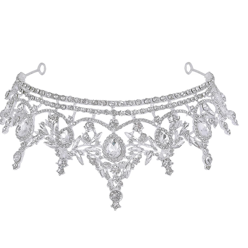 

Rhinestone Crown Hair Accessories For Women Wedding Bridal Headband Pageant Prom Birthday Bachelorette Cosplay Jewelry