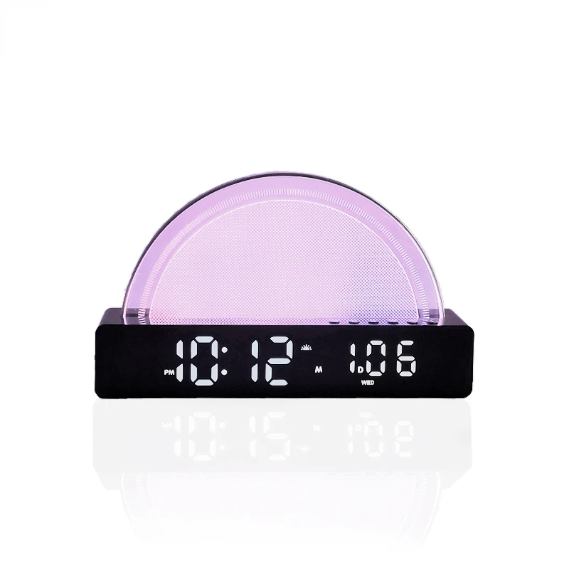 8 Color Changing Digital Wake Up Light Sunrise Sunset Simulation Table Alarm Clock