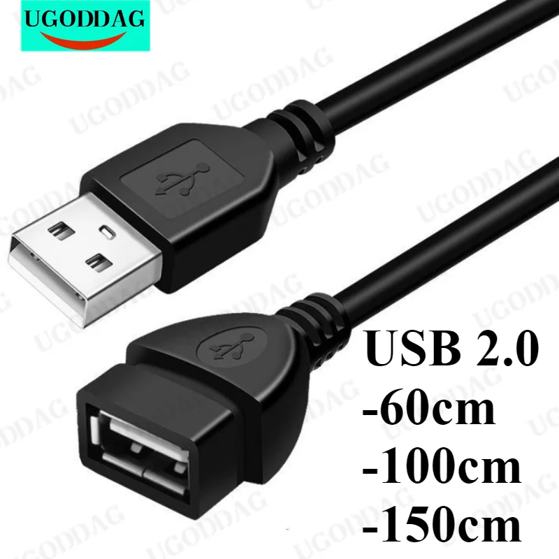 0.6/1.0/1.5m USB 2.0 Cable Extension Charging Cable Wire Data Transmission Line Data Extension Cable for Display Projector