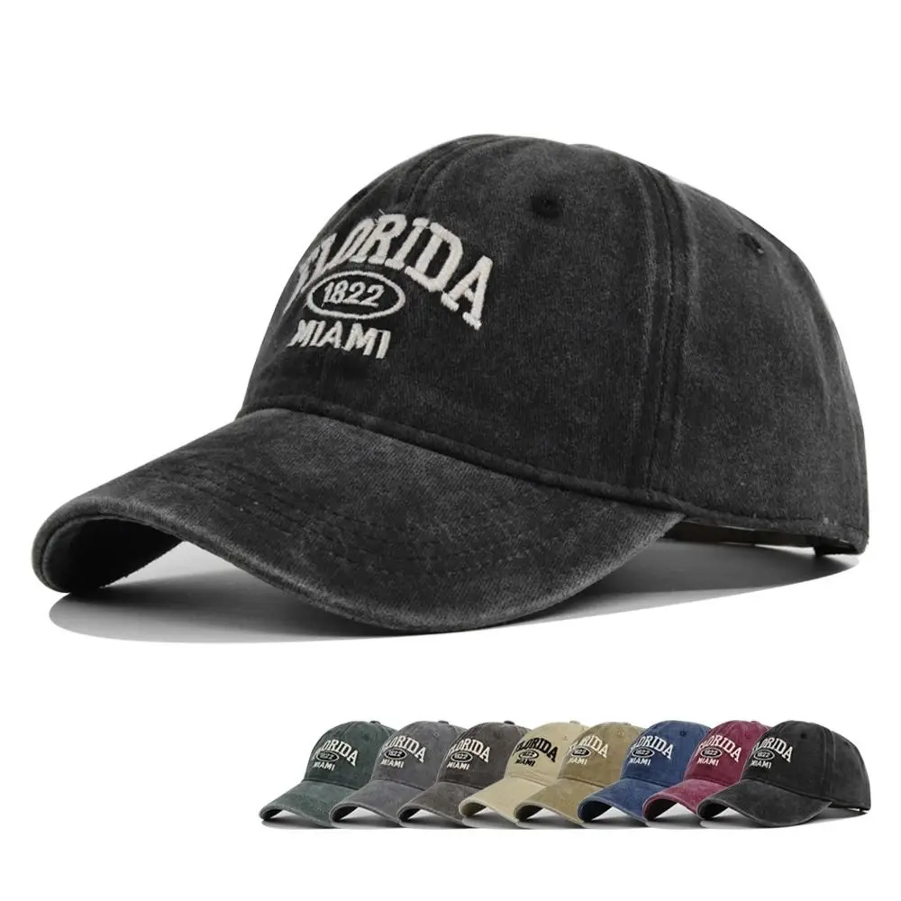 فلوريدا التطريز قبعات البيسبول القوطية الشارع الشرير قابل للتعديل قبعات البيسبول المغسولة الهيب هوب قبعات واقية من الشمس
