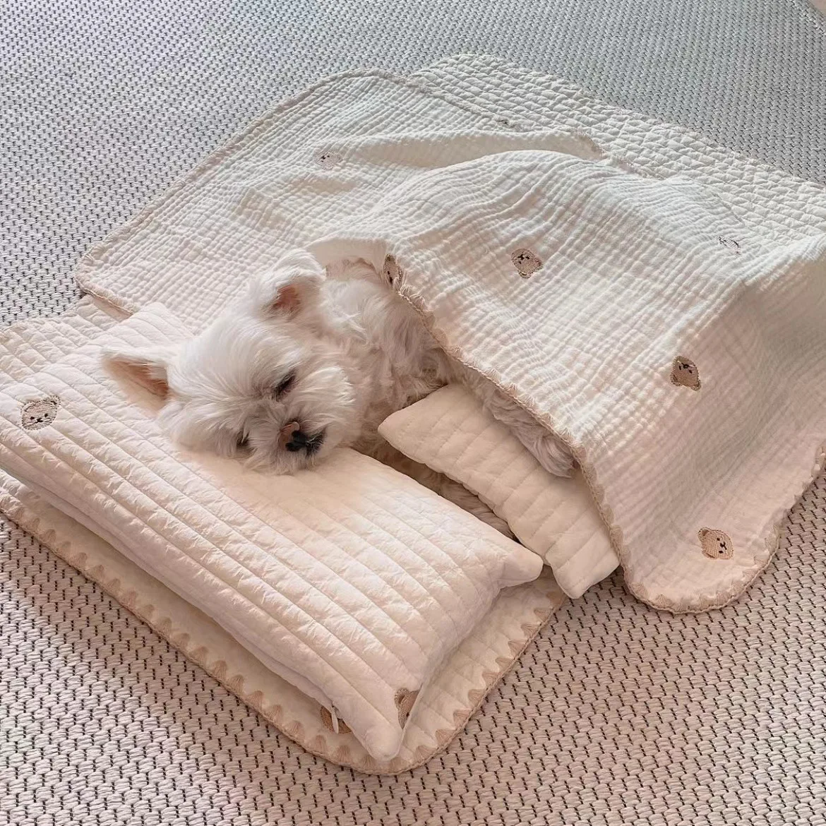 3Pcs /Set Dog Bed Set with Pillow Mattress Comforter Removable Washable Cat Nest Soft Comfortable Pet Supplies Dog Accessories