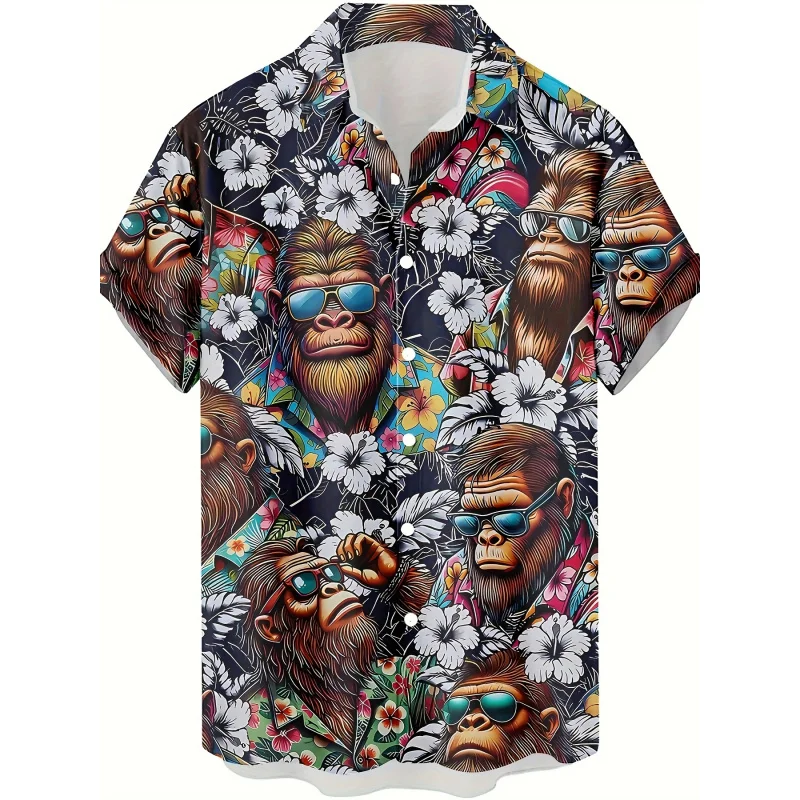 

Bigfoot Monster Print Casual Short Sleeve T-Shirt