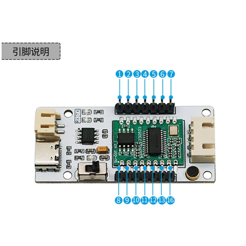 Capteur de détection de basse tension intégré, technologie de capteur de héros vocaux chinois et anglais, USB vers technologie UART