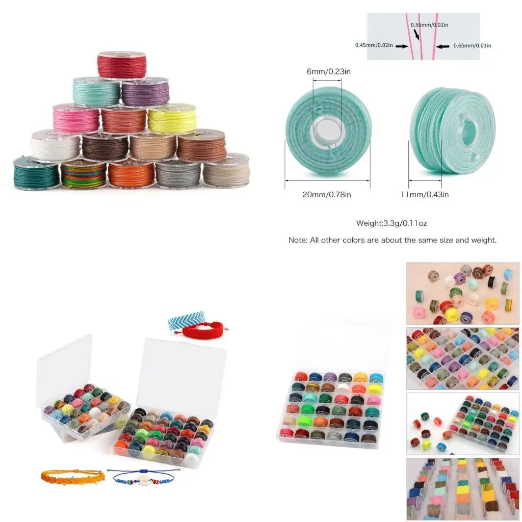 

Полиэфирная восковая нить 25/36 Colors Bracelet Thread Tride Связанная нить материалы ручной работы ручной работы вощено