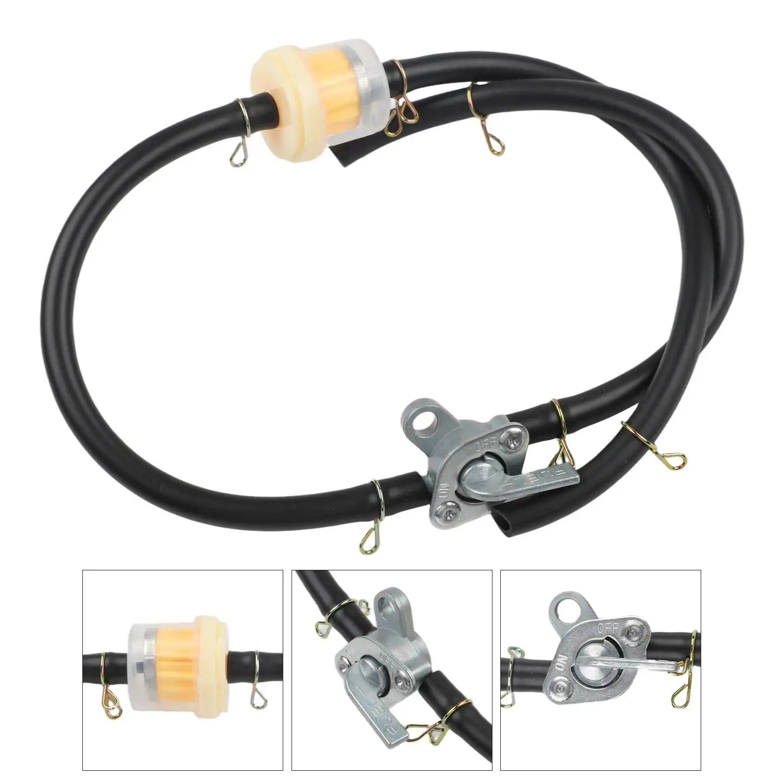 56mm tap with 3 filters 6mm 3 x 17cm black hoses and hose clamps intended for reliable connection in fluid handling systems