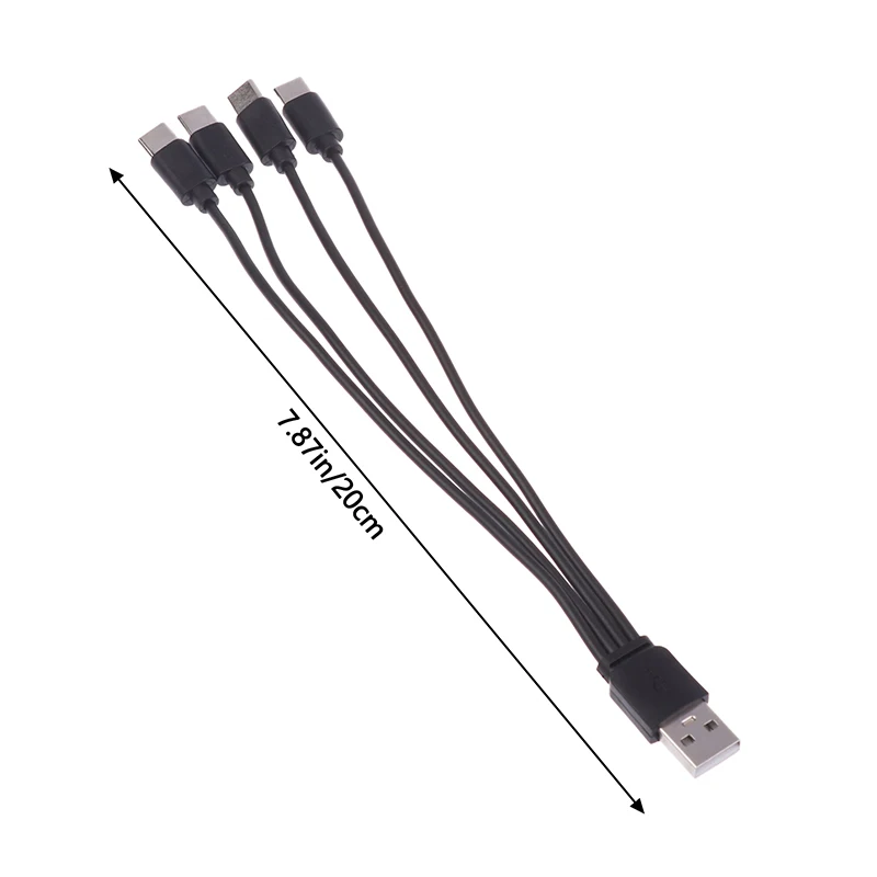 New Sale 20CM 4 In 1 USB C Charger Cable 4 Ports USB Splitter Charging Cable Type C Connector For Cellphones Smartphone Tablet view 6