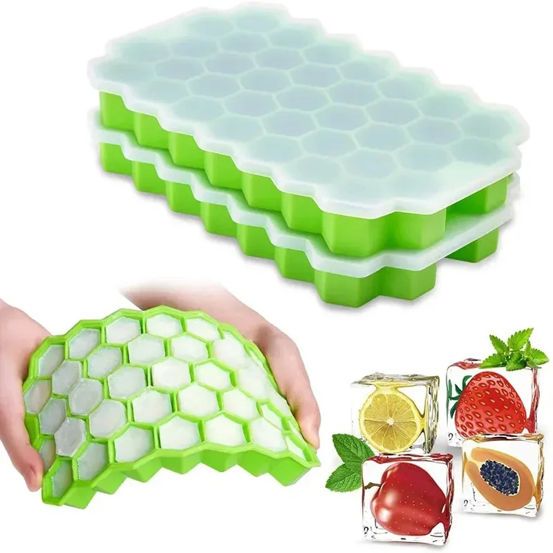 

1pcs Honeycomb 37 Lattice Cube Tray Maker Without Lid DIY Ice Mold