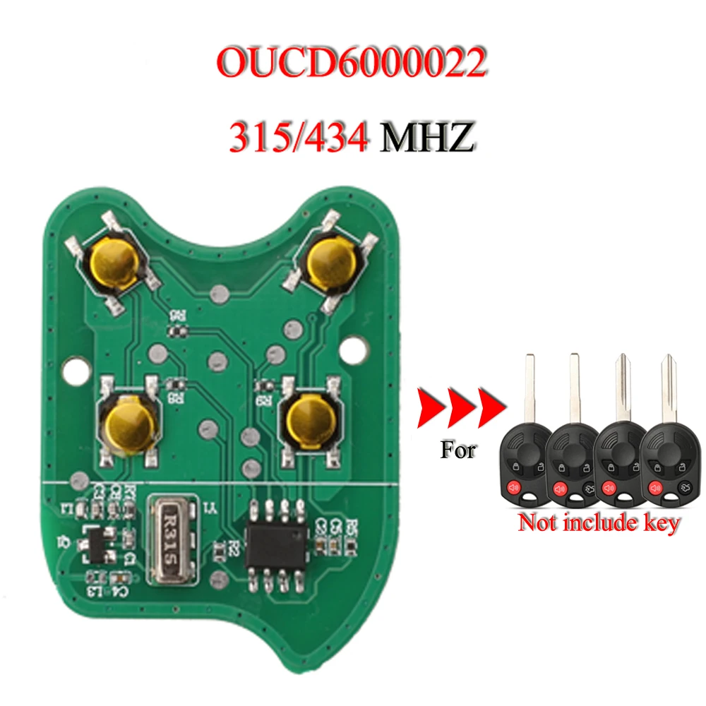 jingyuqin OUCD6000022 Remote Smart Car Key Circuit Board For Ford C-Max Edge Escape Focus Lincoln Mazda Mercury 315/433Mhz