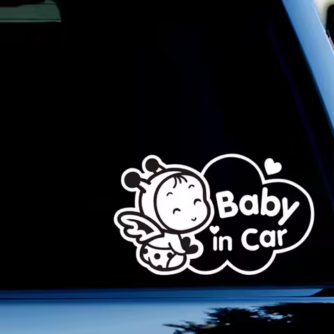 13cm*22cm Baby In Car Baby On Board Decal Motorcycle Funny Truck Hollow Sticker Window