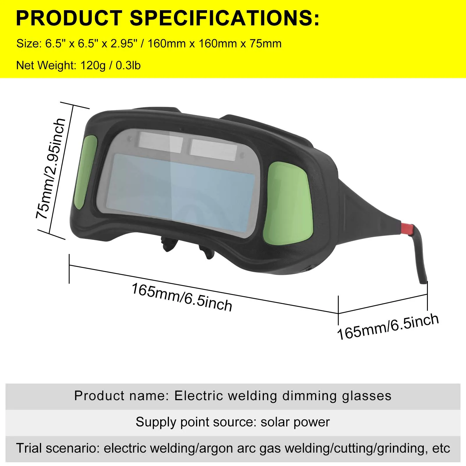 Auto-Darkening Welding Goggles with True Color Panoramic View, Safety Glasses for Precision Welding Tasks