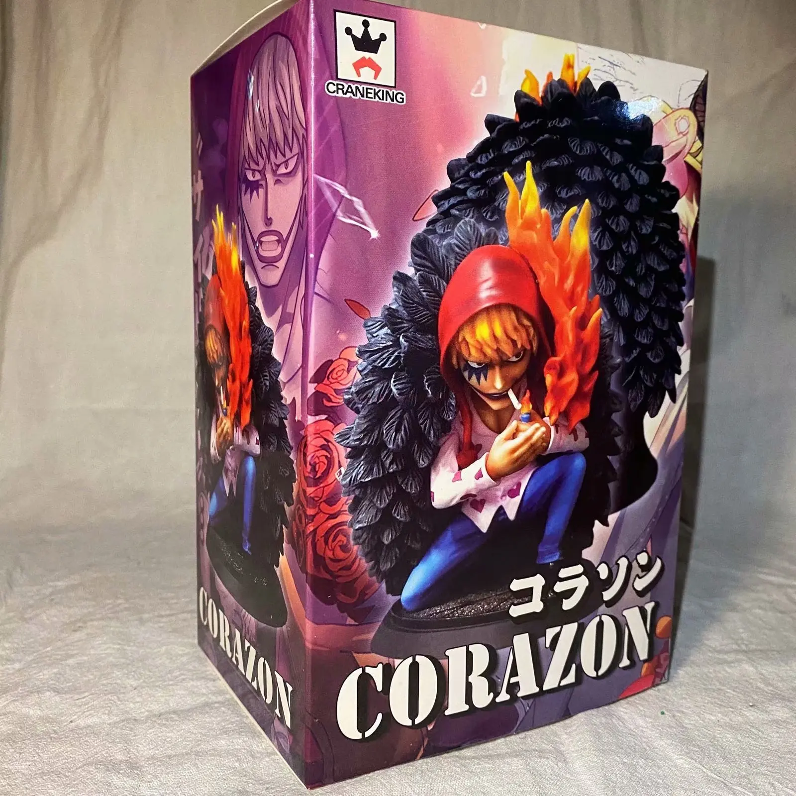 12cm Corazon Figurine One Piece Anime Action Figure Q Version Of Gk Qibuhai Smoking Corazon Squat Pvc Decoration Model Kid Gift