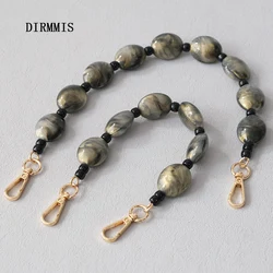 New Fashion Woman Bag Accessory Detachable Vintage Grey Bead Chain Acrylic Bag Rope Strap Women Handbag Shoulder Handle Chains
