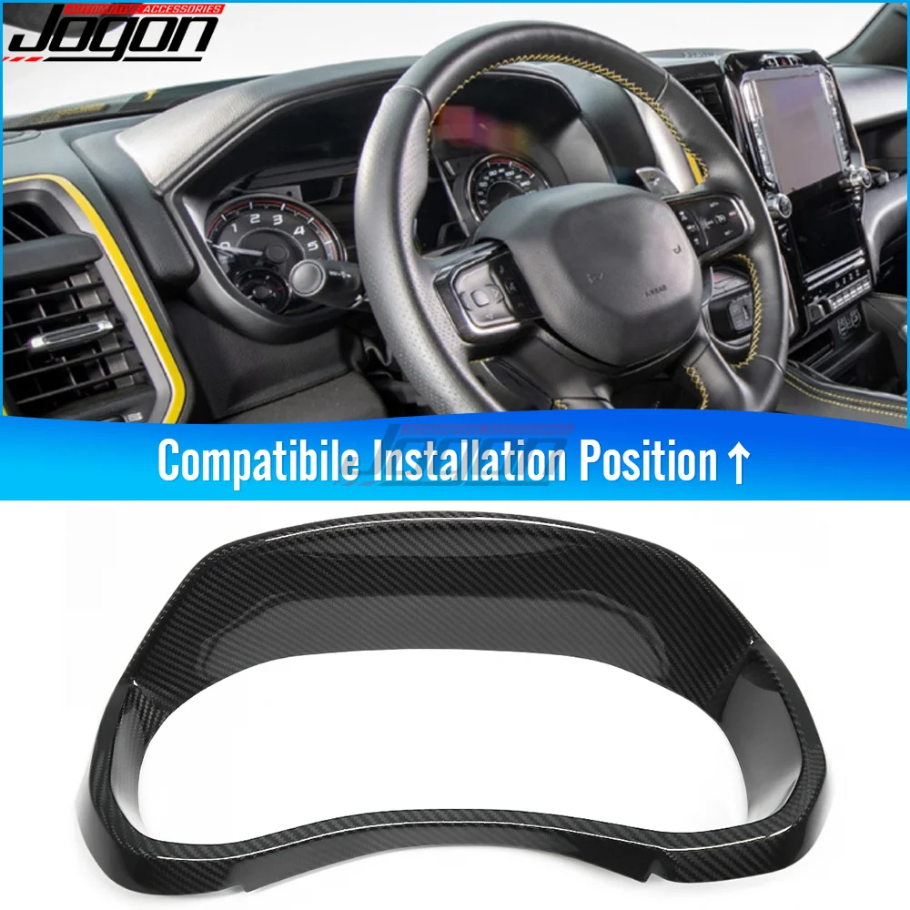 Carbon Fiber Accessories For Dodge Ram 1500 TRX Off-Road 2019-2023 Car Instrument Display Speedometer Cluster Cove Trim Sticker