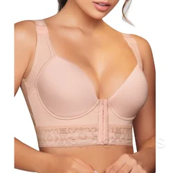 Fajas Women's Posture Corrector Bra Shaping Lifting Corset Slimming Tummy Control Seamless Underwear High Back Tops