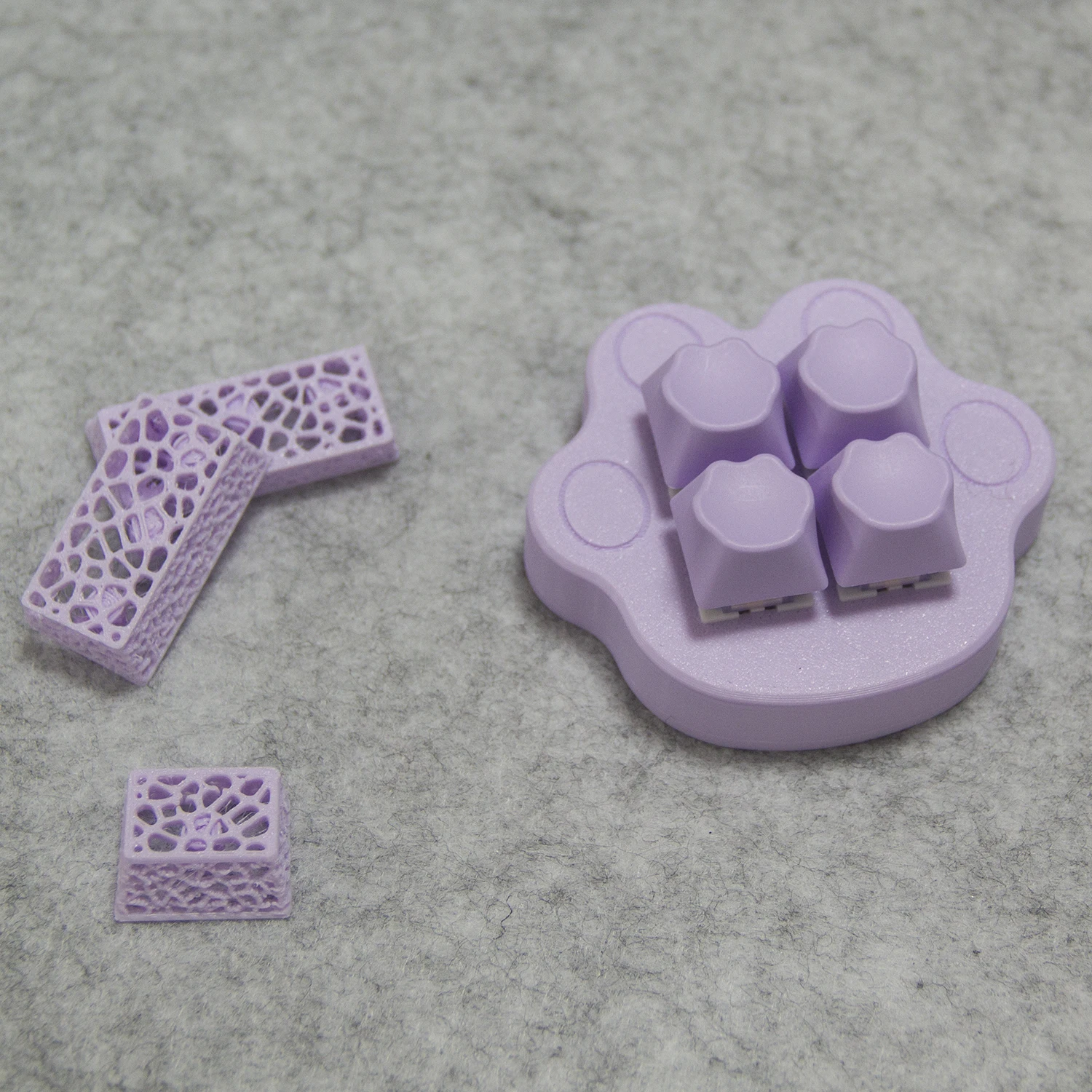 

4-клавишная программируемая фиолетовая USB-клавиатура с мультяшной кошачьей лапой, механическая проводная клавиатура с возможностью горячей замены RGB-подсветки, подарок для девочки