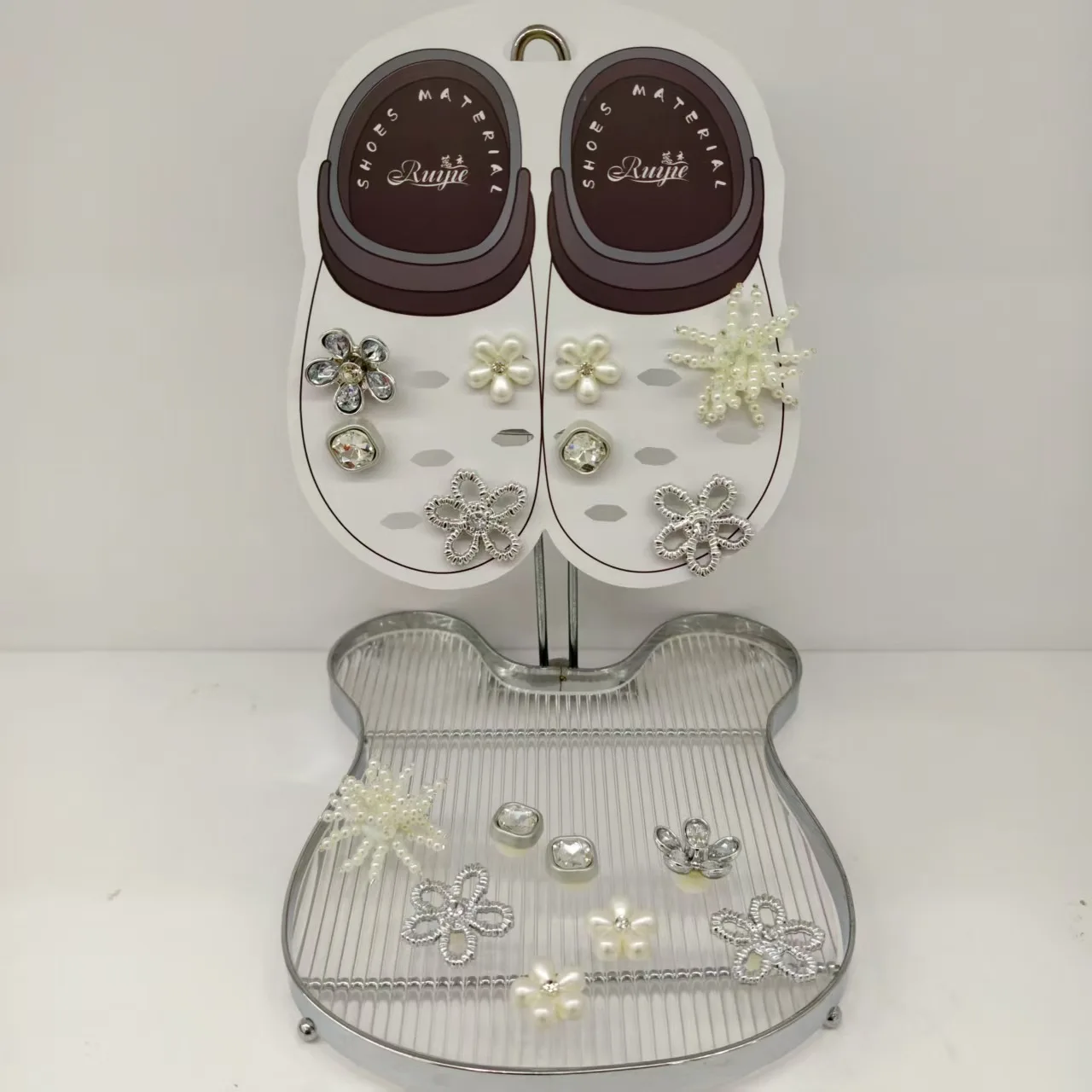 Fashion Shoe Charms Set for Women Retro Ballet Shoes Rhinestone Clog Charms Flowing Ballet Shoe Decorations DIY Shoe Accessories