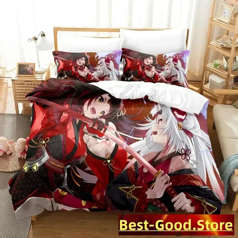 3D Nakiri Ayame Anime parure Printed Bed Set Duvet Cover Pillowcase Bedding Set Bed Linen Sheet Quilt Cover Full Queen King Size