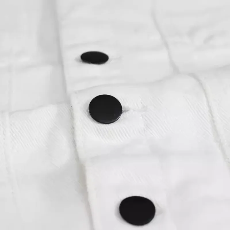 Весенняя новая корейская версия, облегающий индивидуальный модный мужской белый джинсовый жилет, джинсовый жилет, топ