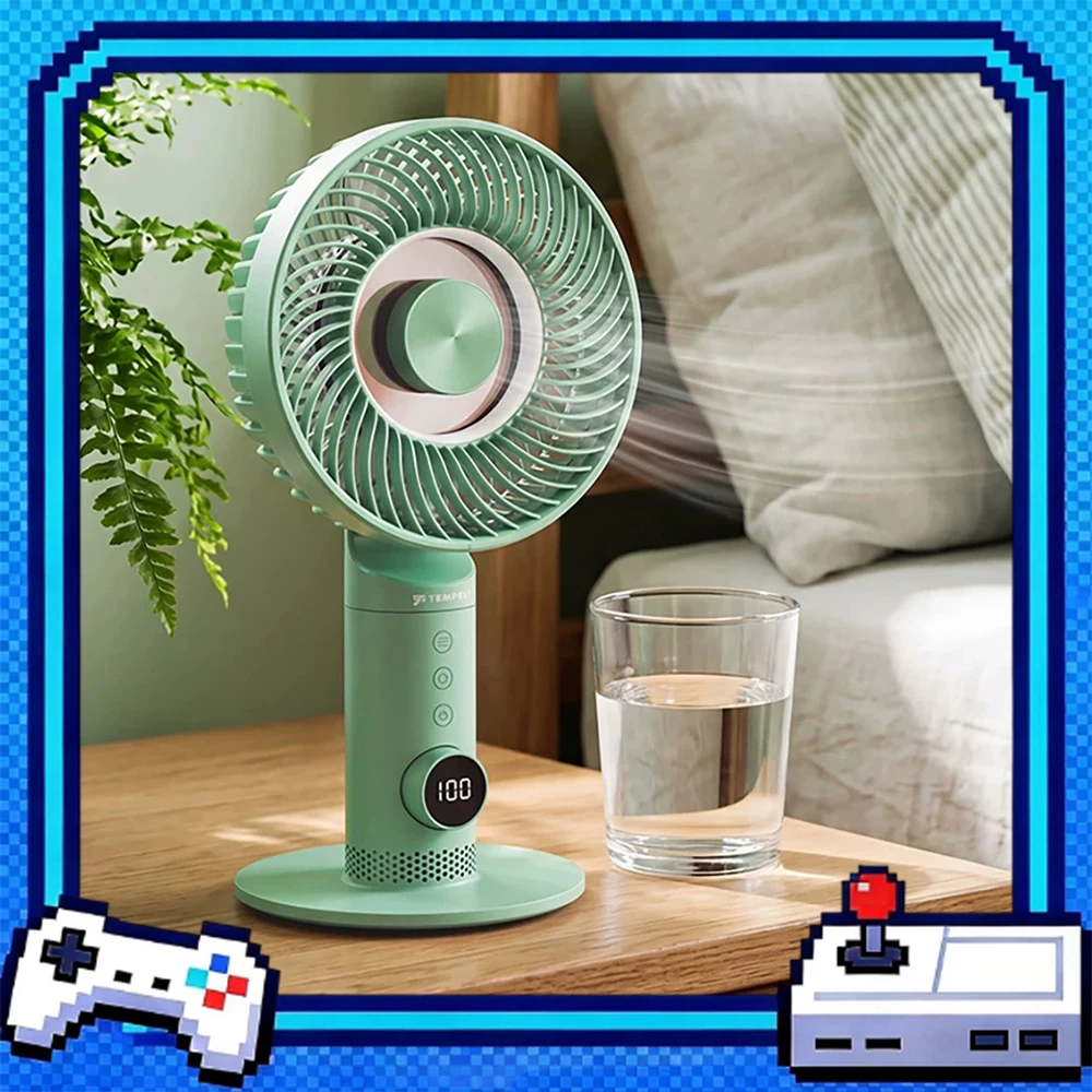 TEMPFRE Lime Desktop Small Fan 199 Th Gear Arbitrary Speed Regulation Desktop Fan Shock Absorption Noise Reduction Design Gifts
