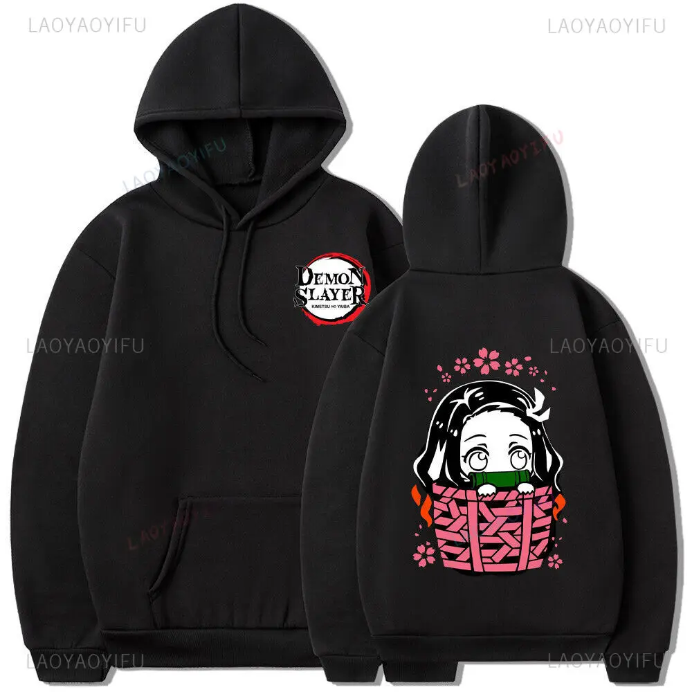 Demon Slayer Kamado Nezuko Hoodie Sweatshirt Jacket Pullover Cosplay Costume Two-dimensional Street Fashion Long Sleeve