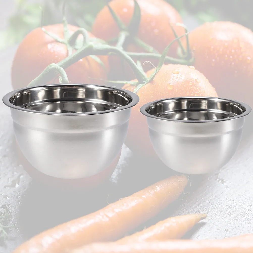 Stainless Steel Mixing Bowls 2 Pack Heavy Duty Rust Resistant Wide Rim for Salad Soup Home Restaurant