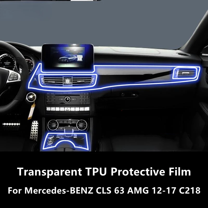 

For Mercedes-BENZ CLS 63 AMG 12-17 C218 Car Interior Center Console Transparent TPU Protective Film Anti-scratch Repair Film