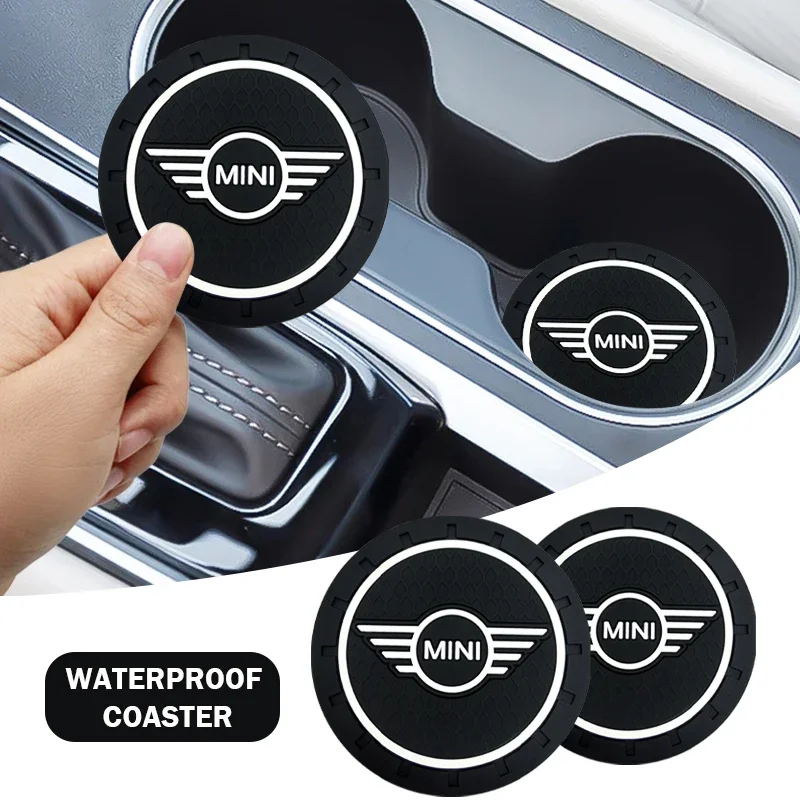 1/2pcs Car Cup Mat Anti-slip Bottle Holder Coasters for BMW MINI Cooper One JCW Clubman Countryman R55 R56 F55 F56 R57 R58 R59