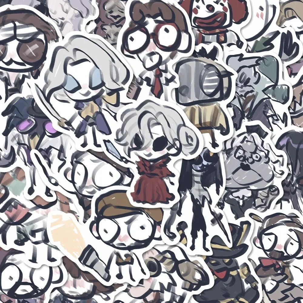 138 ملصقات شخصية خامسة مجردة لعبة اثنين يوان Q نسخة رسمت باليد ins ملصق متفجر الديكور لتقوم بها بنفسك مقاوم للماء #5