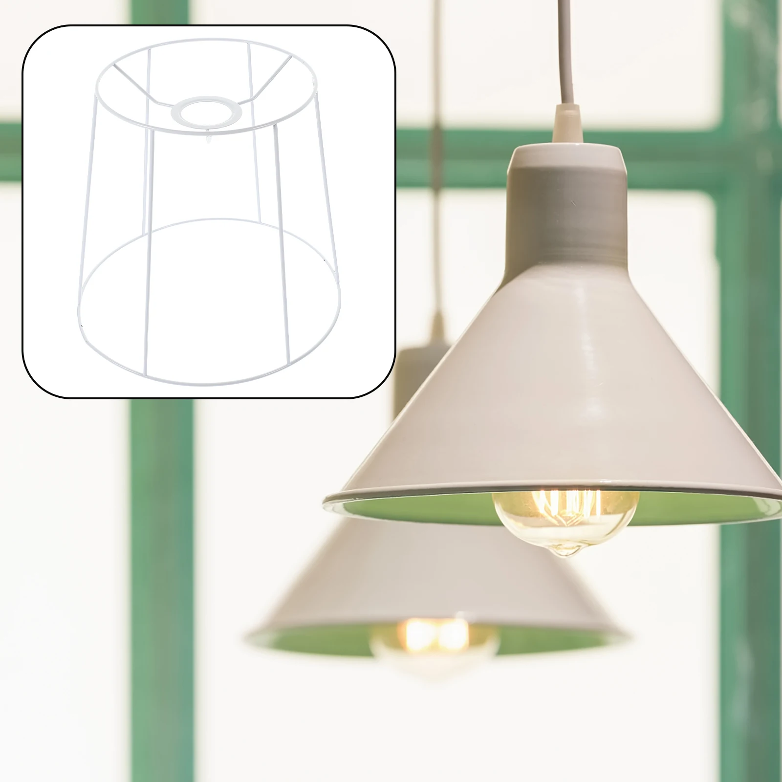 

Lampshade Frame E27 Light Socket Sturdy Iron DIY Ring Lamp Shade Metal Support Lampshade Frames Wire Lamp Cover