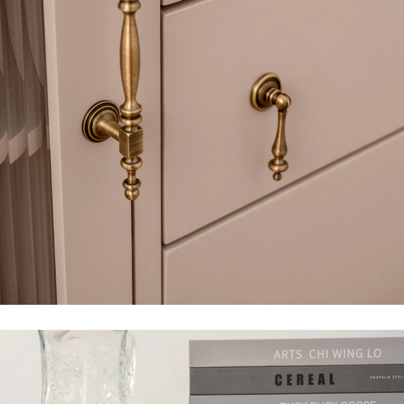 Brushed antique brass furniture handle 11