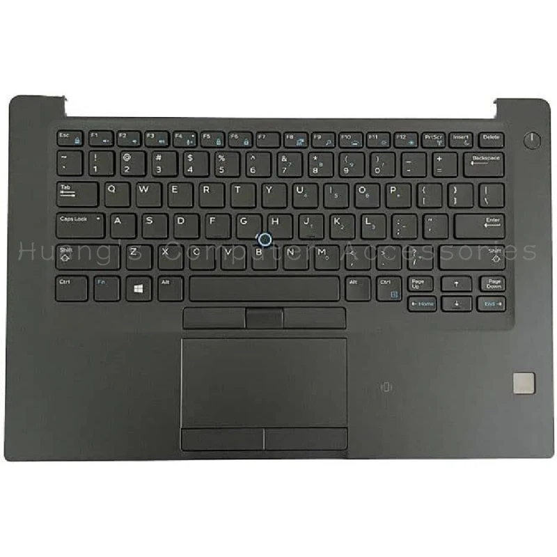 S+New Original Palmrest Touchpad US Backlit Keyboard PN 6FJX9 For Dell Latitude 7480 7490, Fully Tested