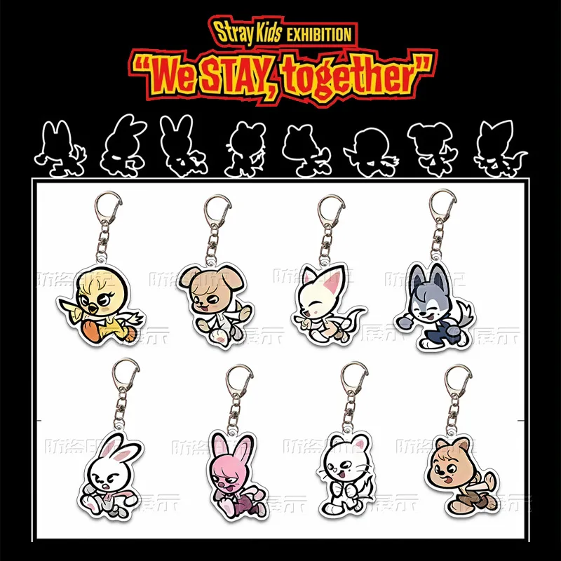 

Новый SKZOO K-pop Straykids, официальный акриловый брелок с героями мультфильмов, аксессуары, сумка, украшение автомобиля, подарок
